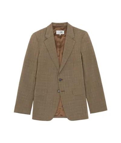 Mm6 Maison Margiela Check Suit Jacket In Brown
