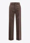 Mm6 Maison Margiela Checked Tailored Pants In Brown