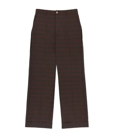 Mm6 Maison Margiela Checked Trousers In Black