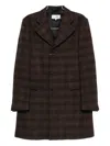Mm6 Maison Margiela Checkered Coat In Brown
