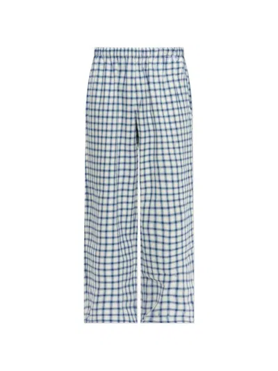 Mm6 Maison Margiela Check-print Pajama Pants In Blue