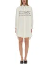 Mm6 Maison Margiela Mm6 By Maison Margiela Chemisier Dress With Print In White