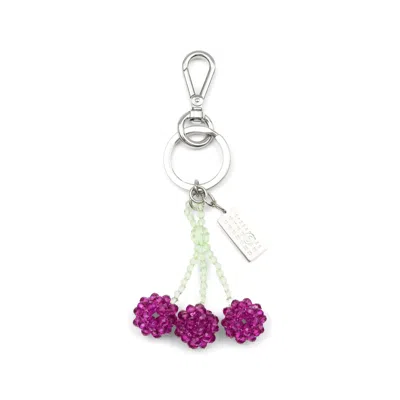 Mm6 Maison Margiela Cherries-shape Keyring In Purple