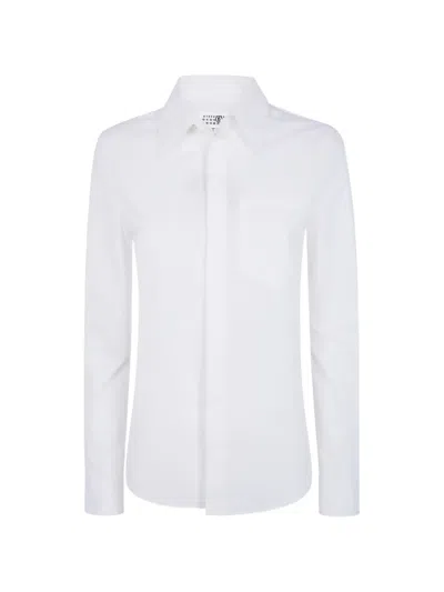 Mm6 Maison Margiela Chest-pocket Long-sleeves Shirt In White