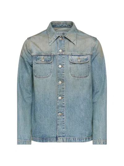 Mm6 Maison Margiela Chest-pockets Denim Jacket In Blue