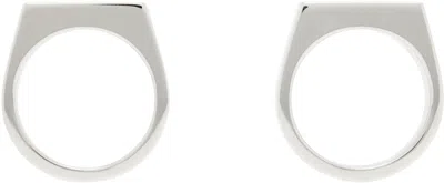 Mm6 Maison Margiela Chevalier Earrings In Silver