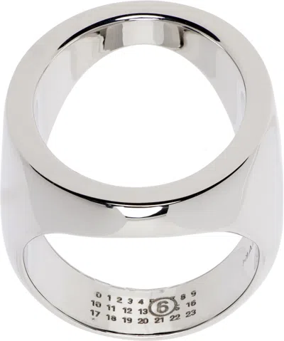 Mm6 Maison Margiela Chevalière Ring In Gray