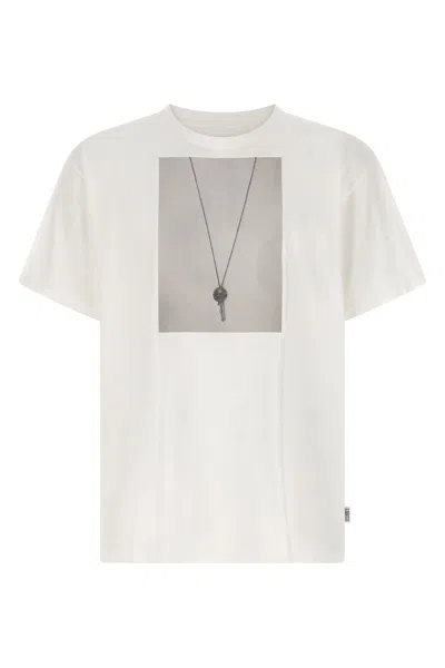 Mm6 Maison Margiela T-shirt With A Digitally Inspired Key Print On The Chest In White