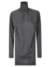 Mm6 Maison Margiela Chic Mini Dress With High Turtleneck In Gray