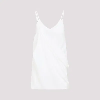 Mm6 Maison Margiela Chic Silk Mini Dress For Women In White