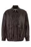 Mm6 Maison Margiela Collared Jacket Elasticated Hem Front Pockets In Brown