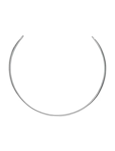 Mm6 Maison Margiela Choker With Logo Pendant In Silver