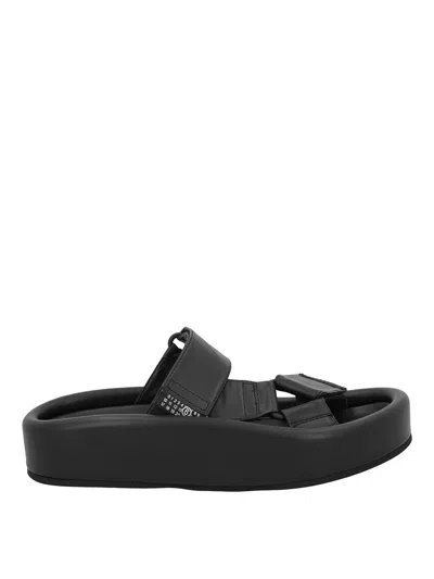 Mm6 Maison Margiela Leather Sandals Black