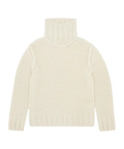 Mm6 Maison Margiela Chunky Wool Turtleneck Jumper In White