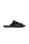 Mm6 Maison Margiela Ciabatte Slide In Pelle Con Elastico In Black