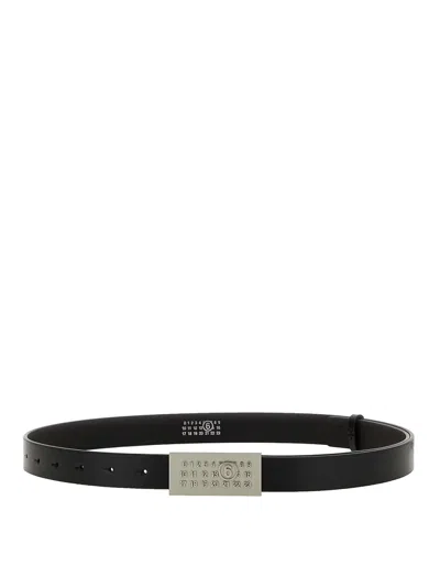 ベルト Mm6 Maison Margiela Black Leather Belt MM6 Maison Margiela Numeric Leather Belt | Black | FARFETCH