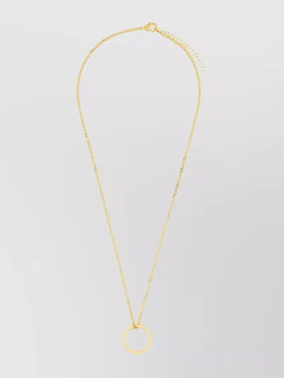 Mm6 Maison Margiela Circular Pendant On Chain Necklace In Yellow