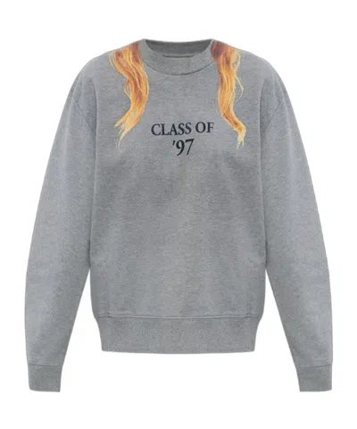 Mm6 Maison Margiela Long-sleeved Hooded Sweatshirt In Multi