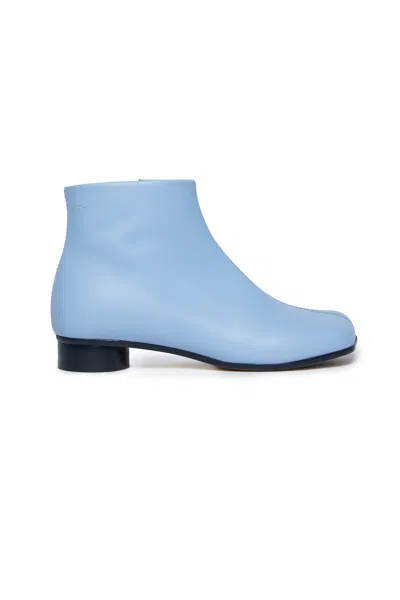 Mm6 Maison Margiela Kids' Ankle Leather Boots In Blue