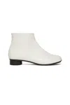 Mm6 Maison Margiela Square-toe Leather Ankle Boots In White