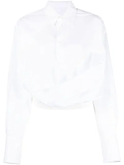 Mm6 Maison Margiela Classic-collar Cotton Shirt In White