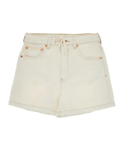Mm6 Maison Margiela Kids' Classic Denim Shorts In White