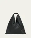 Mm6 Maison Margiela Classic Japanese Biker Leather Shoulder Bag In Black