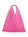 Mm6 Maison Margiela Japanese Mesh Triangular Shape Top Handle In Pink