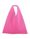 Mm6 Maison Margiela Japanese Mesh Triangular Shape Top Handle In Pink