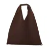 Mm6 Maison Margiela Triangular Shoulder Bag With Padded Grip In Brown