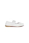 Mm6 Maison Margiela Ballerine Classiche In Pelle Con Numeric Logo In White