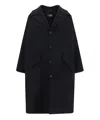 Mm6 Maison Margiela Oversized Coat With Notched Lapels And Back Slit In Black
