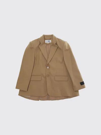 Mm6 Maison Margiela Coat Kids Color Camel In Brown