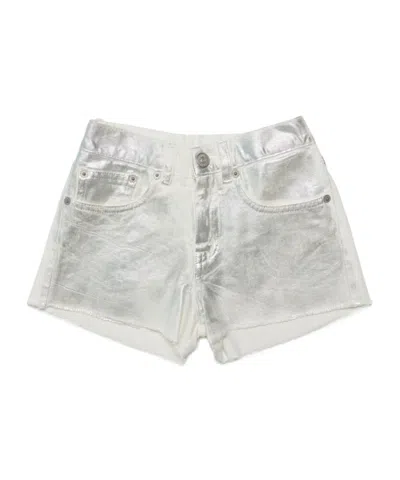 Mm6 Maison Margiela Kids' Coated-finish Cotton Shorts In White