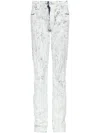 Mm6 Maison Margiela White Denim Painted Jeans In Weiss