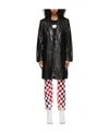 Mm6 Maison Margiela Black Faux-leather Coat In Black