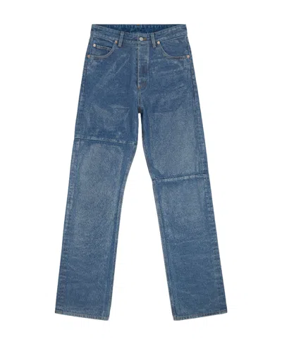Mm6 Maison Margiela Coated Tapered Straight-leg Jeans In Blue