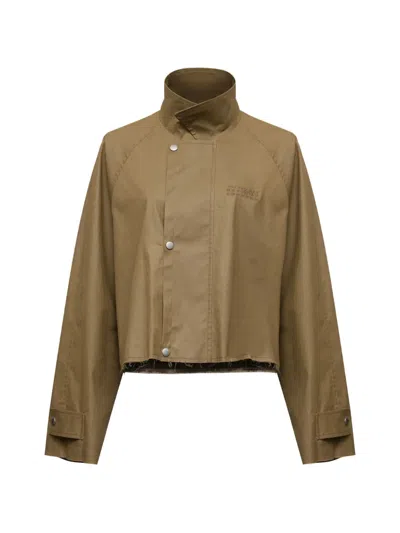 Mm6 Maison Margiela Coated Trench Jacket In Brown
