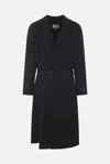 Mm6 Maison Margiela Wool Coat With Belt Coats Black In Black