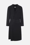 Mm6 Maison Margiela Wool Coat With Belt Coats Black In Black