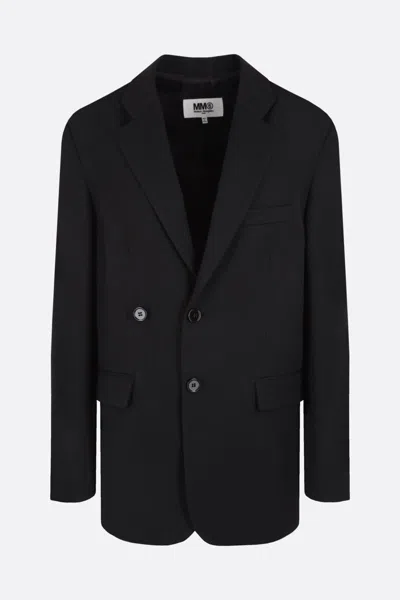 Mm6 Maison Margiela Black Double-breasted Blazer In 900 Black
