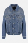 Mm6 Maison Margiela Mm6 By Maison Margiela Vibrant Blue Oversized Denim Jacket With Classic Design In Blue
