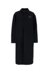 Mm6 Maison Margiela Collared Design Coat With Long Sleeves And Back Vent In Black