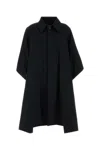 Mm6 Maison Margiela Tailored Cotton Overcoat A-line Silhouette In Black
