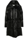 Mm6 Maison Margiela Signature Long Padded Down Jacket In Black