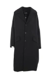 Mm6 Maison Margiela Oversized Coat With Notched Lapels And Back Slit In Black