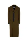 Mm6 Maison Margiela Numeric Signature Single-breasted Coat In Green