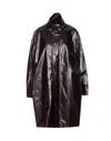 Mm6 Maison Margiela Long Length Shiny Finish Jacket In Brown