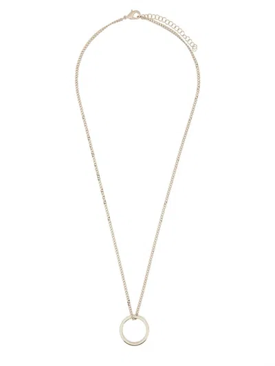 Mm6 Maison Margiela Collana Con Anello Minimal Logo In Silver