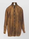 Mm6 Maison Margiela Collared Shirt With Cut Out Detail